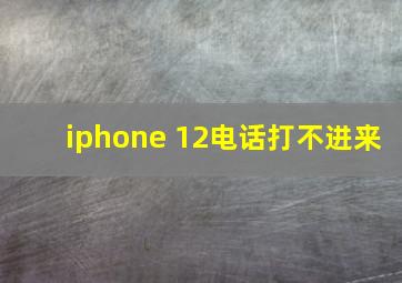 iphone 12电话打不进来